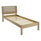 Santana Light Oak and Rattan Bed Frame (3' Single)