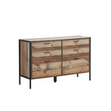 Stretton Rustic Industrial 6 Drawer Chest