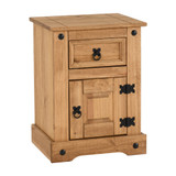 Corona Pine Petite 1 Door 1 Drawer Bedside Table