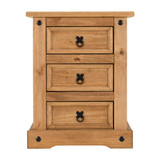 Corona Pine 3 Drawer Bedside Table