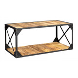 Ascot Industrial Reclaimed Wood and Metal Coffee Table