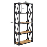 Ascot Industrial Reclaimed Wood and Metal Bookcase