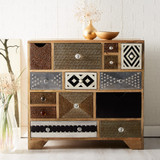 Sorio Reclaimed Wood and Metal 14 Drawer Chest
