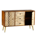 Edison 2 Door 3 Drawer Sideboard with Gold Legs