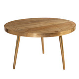 Light Gold Reclaimed Wood Round Coffee Table