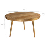 Light Gold Reclaimed Wood Round Coffee Table