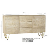 Light Gold Reclaimed Wood 2 Door 3 Drawer Sideboard