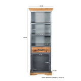 Metropolis Industrial 1 Door 1 Drawer Narrow Bookcase