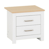 Portland White and Oak 2 Drawer Bedside