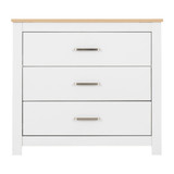 Portland White and Oak 3 Drawer Chest