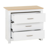 Portland White and Oak 3 Drawer Chest