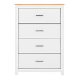 Portland White and Oak 4 Drawer Chest