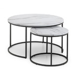 Bellini White Marble Round Nesting Coffee Table