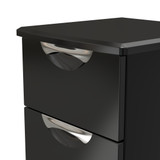 Camden Black Gloss 2 Drawer Bedside Cabinet