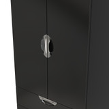 Camden Black Gloss 2 Door 2 Drawer Wardrobe