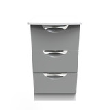 Camden Dust Grey and White 3 Drawer Bedside Cabinet