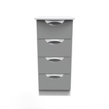 Camden Dust Grey and White 5 Drawer Narrow Bedside Cabinet