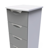 Camden Dust Grey and White 5 Drawer Narrow Bedside Cabinet 