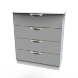 Camden Dust Grey and White 4 Drawer Chest