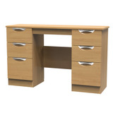 Camden Modern Oak Double Pedestal 6 Drawer Dressing Table