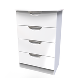 Camden White Gloss 4 Drawer Midi Chest