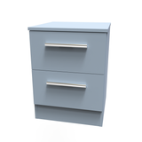 Contrast Denim Blue 2 Drawer Bedside Cabinet