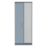 Contrast Denim Blue 2 Door Mirrored Wardrobe