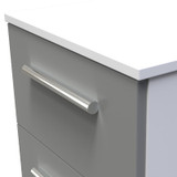 Contrast Dusk Grey and White 3 Drawer Bedside Cabinet