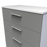Contrast Dusk Grey and White 4 Drawer Chest
