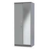 Contrast Dusk Grey 2 Door Mirrored Wardrobe