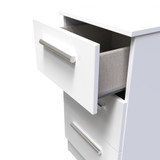 Contrast White Gloss and Matt 3 Drawer Bedside Cabinet