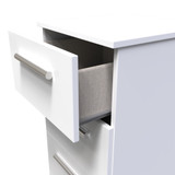 Contrast White Gloss and Matt 4 Drawer Bedside Cabinet
