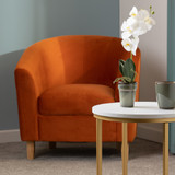 Tempo Burnt Orange Fabric Tub Chair