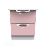 Camden Kobe Pink and White 2 Drawer Bedside Cabinet