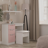 Camden Kobe Pink and White 3 Drawer Dressing Table