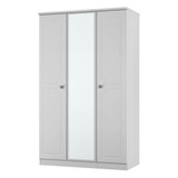 Pembroke Grey Ash 3 Door Mirrored Wardrobe 