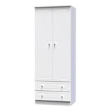 Crystal White Ash 2 Door 2 Drawer Wardrobe 