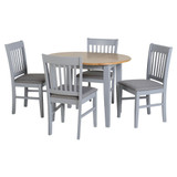 Oxford Grey and Oak Extending Round Dining Set