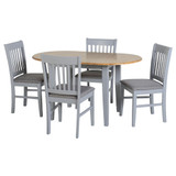 Oxford Grey and Oak Extending Round Dining Set