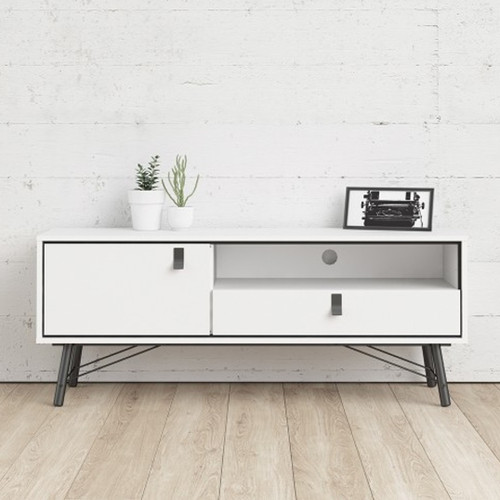 Winslow Rustic Matt White TV Unit