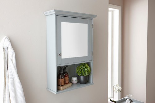 Colonial Grey Mirror Cabinet