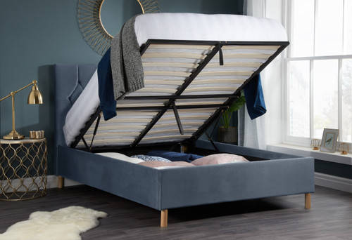 Loxley Grey Fabric Ottoman Bed