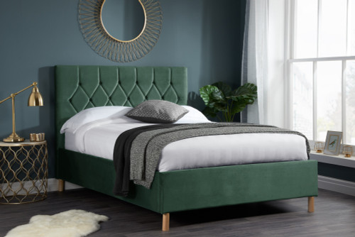 Loxley Green Fabric Ottoman Bed