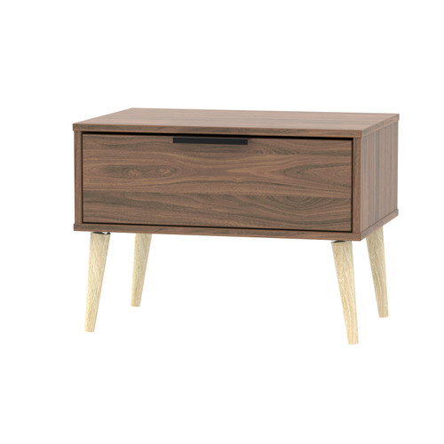 Hong Kong Carini Walnut 1 Drawer Midi Chest with Scandinavian Light Legs