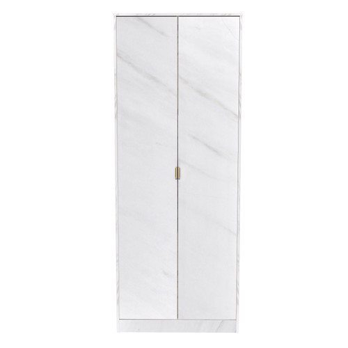 Hong Kong White Marble 2 Door Wardrobe Ready Assembled