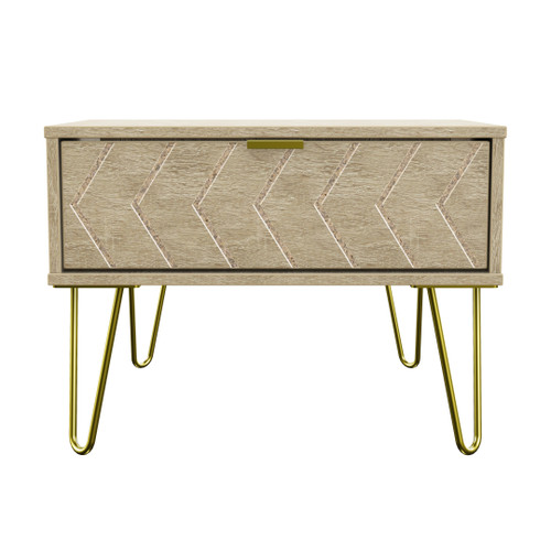 Hong Kong Jigsaw Bardolino 1 Drawer Midi Chest with Gold Hairpin Legs