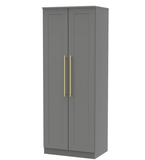 Haworth Tall Plain Wardrobe in Dusk Grey - Welcome Furniture