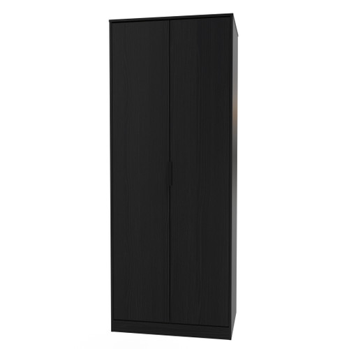 Diego Black 2 Door Wardrobe with Black Fittings