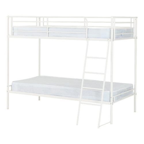 Brandon White Metal Bunk Bed (3' Single)