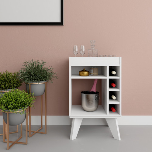 Naples White Mini Bar/Side Table